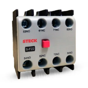 BLOQUE DE CONTACTO AUXILIAR STECK SF22 FRONTAL 2NA + 2NC PARA CONTACTOR SK1