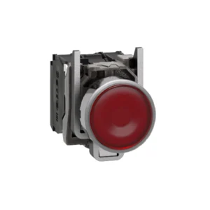 PULSADOR ILUMINADO HARMONY XB4 METALICO ROJO Ø22MM 110-120V AC 1NO+1NC